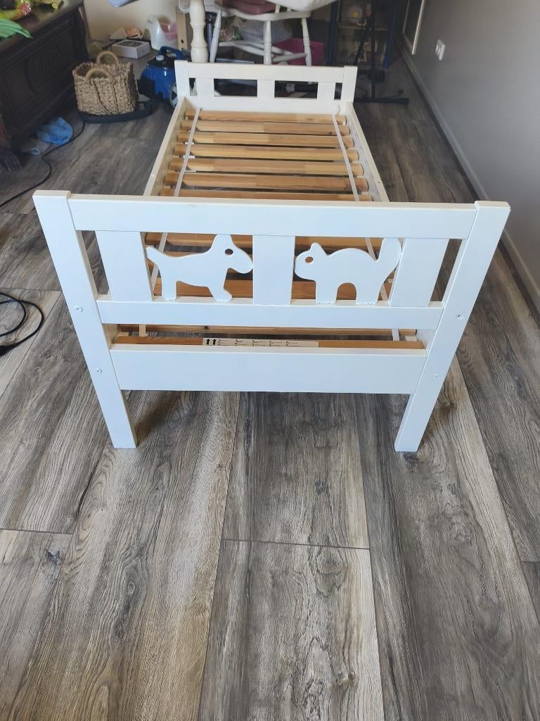 Peuterbed, Kinderen en Baby's, Kinderkamer | Bedden, Gebruikt, 140 tot 160 cm, 70 tot 85 cm, Lattenbodem, Matras, Ophalen