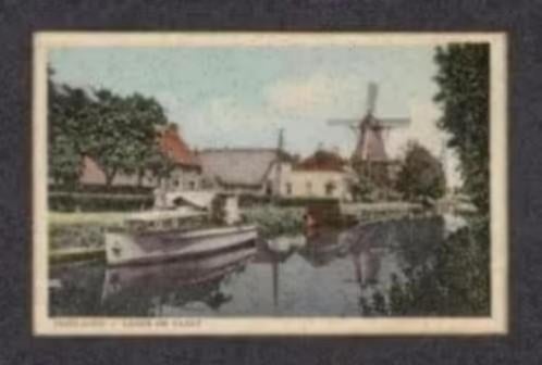 Zuidlaren Langs de Vaart Molen Boot 1955., Ophalen of Verzenden, 1940 tot 1960, Gelopen, Drenthe