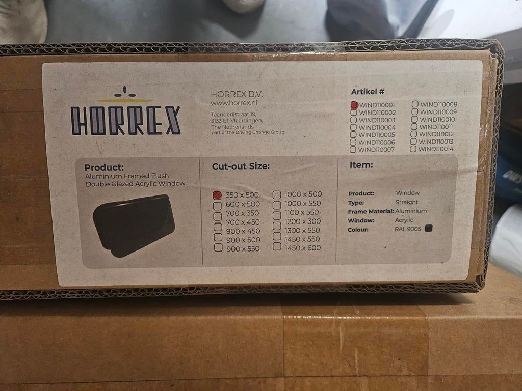 2x raam / camperraam  Horrex R5000 Recht Raam 35 x 50 cm, Ophalen of Verzenden, Nieuw