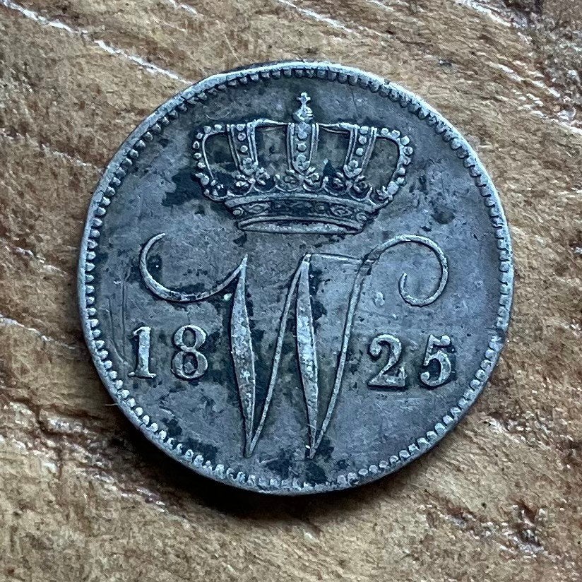 25 cent 1825 Utrecht Willem I, Ophalen, Zilver, 25 cent, Koning Willem I