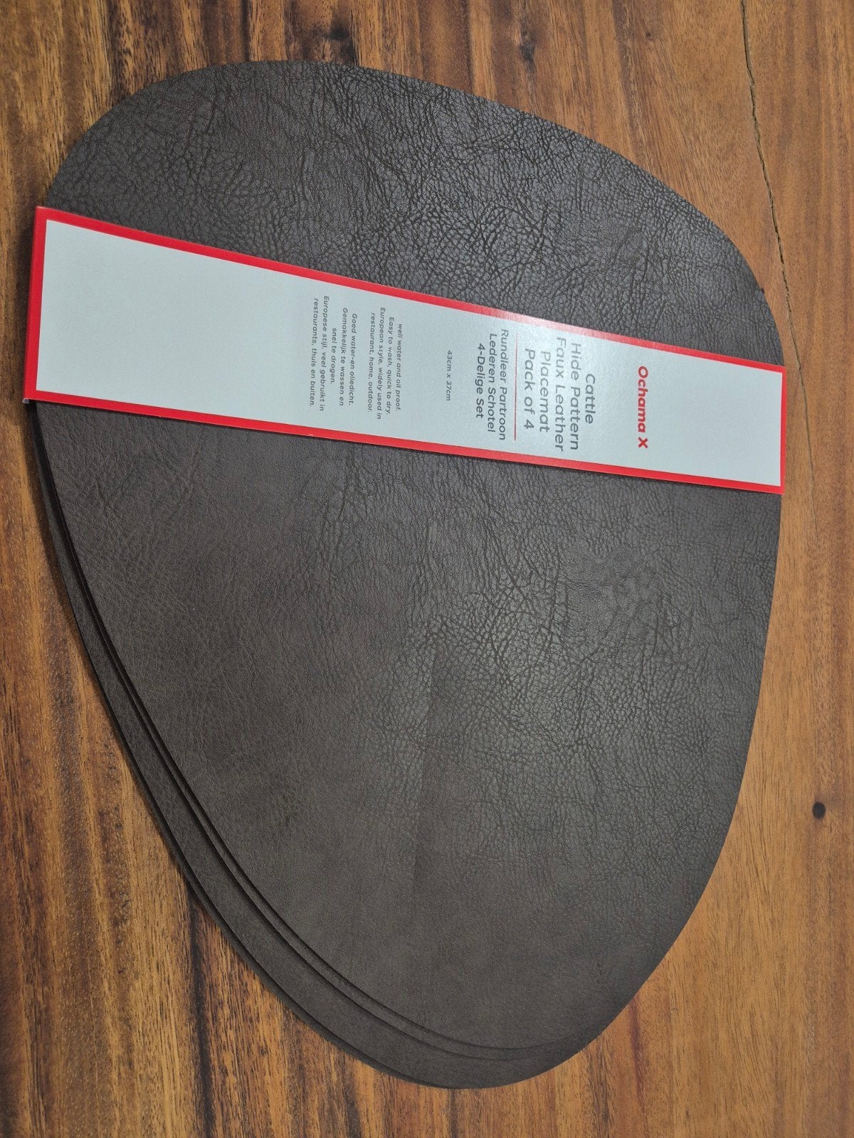 Ochama X Rundleder Patroon Faux Lederen Placemat - 4 stuks, Overige typen, Kunststof, Nieuw, Ophalen of Verzenden