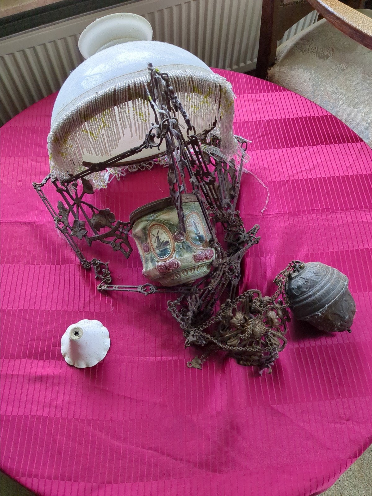 Oude olielamp 'Schippertje' voor restauratie, Ophalen of Verzenden