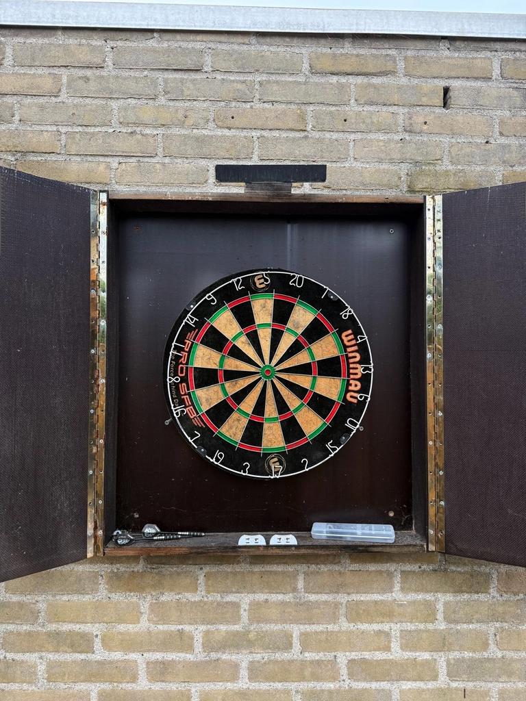 Dartbord met kast, Ophalen of Verzenden, Zo goed als nieuw, Dartbord