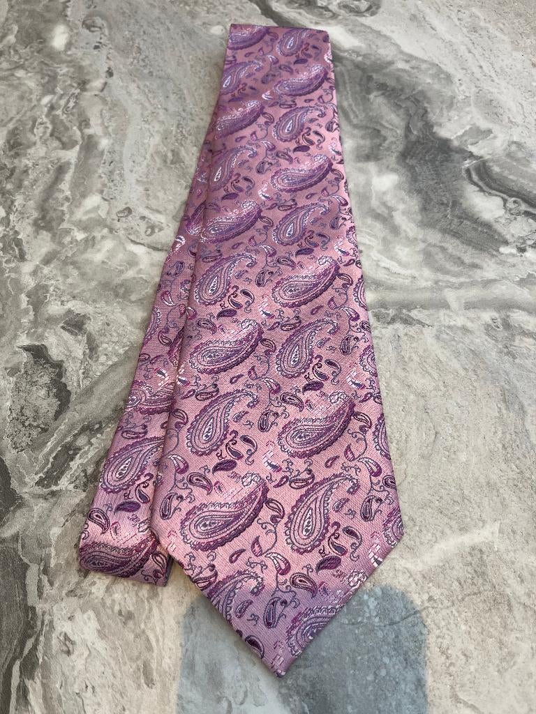 100% zijde Stropdas Oud Roze Paisley ongedragen -NIEUW-, Kleding | Heren, Stropdassen, Ophalen of Verzenden, Nieuw, Roze, Met patroon