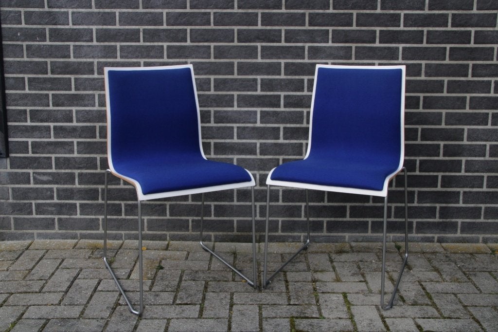 Van der Sluis Raja Design stoel bureaustoel stoel, Ophalen, Stof, Blauw, Zo goed als nieuw