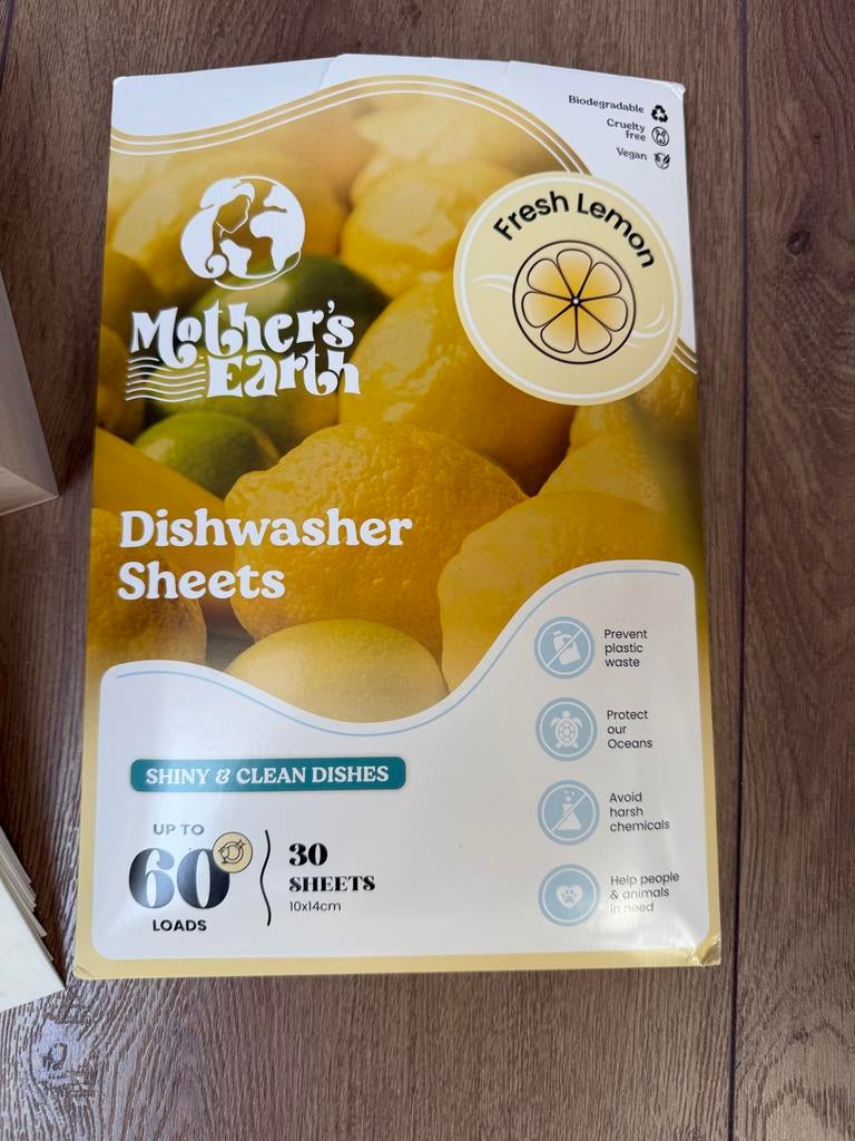 Mother's Earth Dishwasher Sheets Fresh Lemon, Ophalen of Verzenden, Nieuw, Minder dan 85 cm