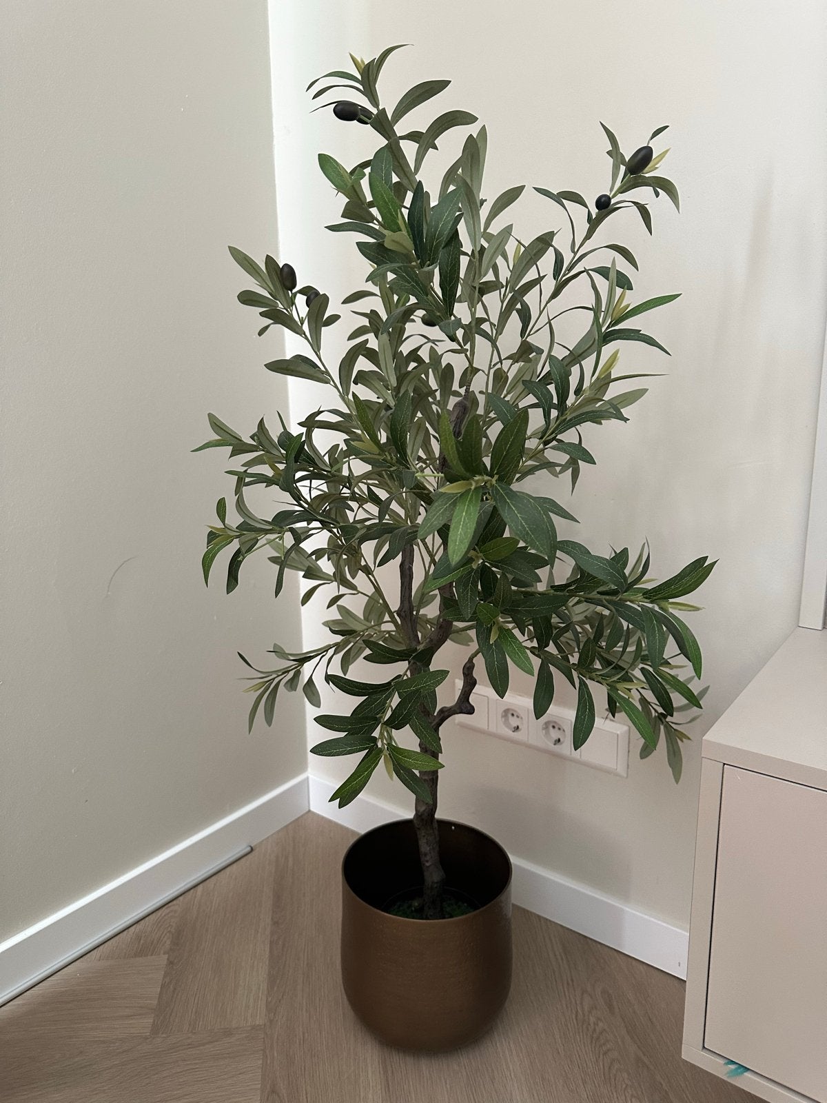 Kunst olijfboom eventueel met pot - 120 cm hoog, Ophalen, Binnen, Groen, Kunstplant