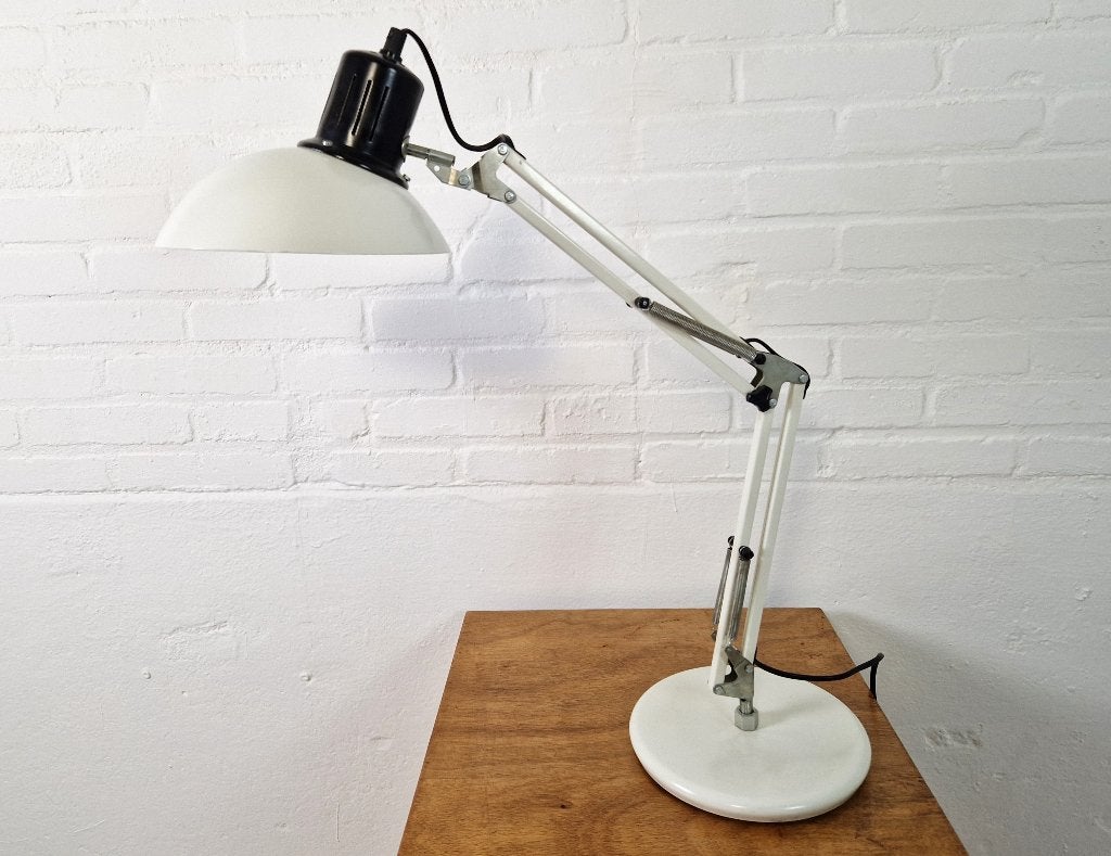 Aluminor Bureaulamp schaarlamp, 1970s, Huis en Inrichting, Lampen | Tafellampen, Bureaulamp, Overige merken, -, Wit