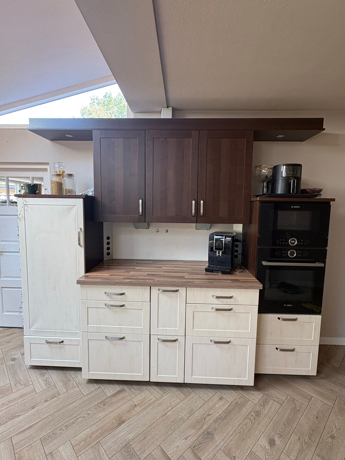 keuken met schiereiland en inbouwapparatuur, Ophalen, Gebruikt, Hoekkeuken, Hout