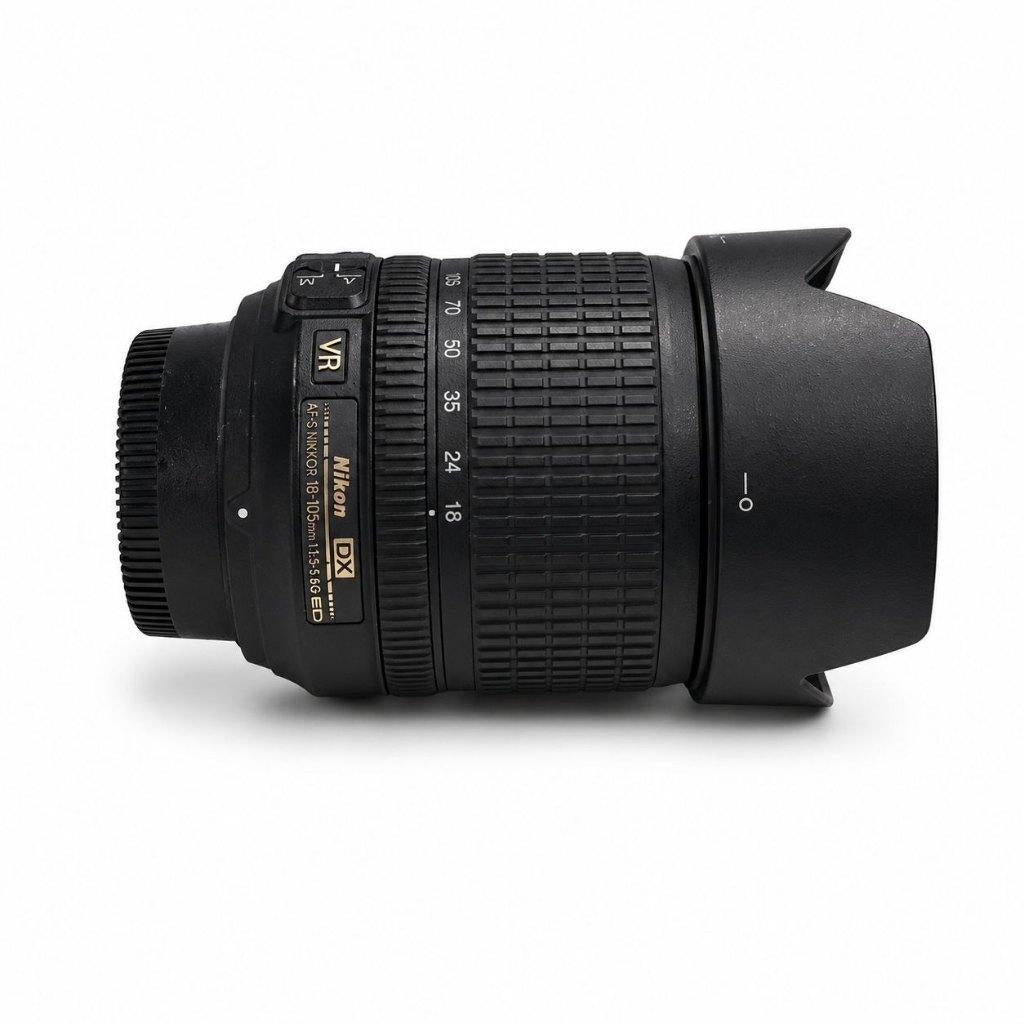 Nikon LENS AF-S 18-105mm 1:3.5-5.6G ED VR DX met zonnekap, ., Ophalen of Verzenden, Zo goed als nieuw, .