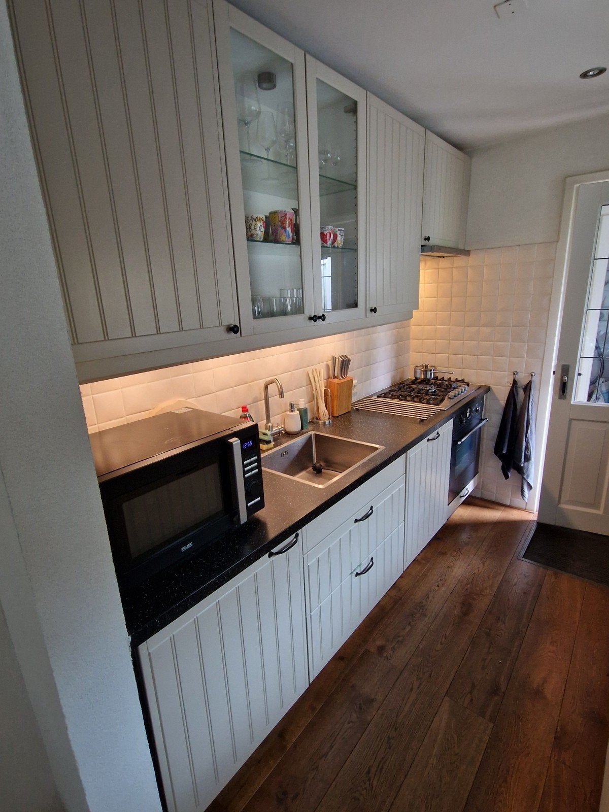 Complete IKEA-keuken incl. inbouwapparatuur, Ophalen, Gebruikt, Wit, Enkelwandige keuken