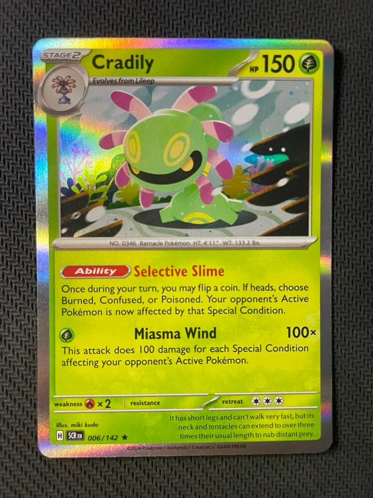 Cradily 006/142 Rare Holo Stellar Crown Packfresh, Ophalen of Verzenden, Zo goed als nieuw