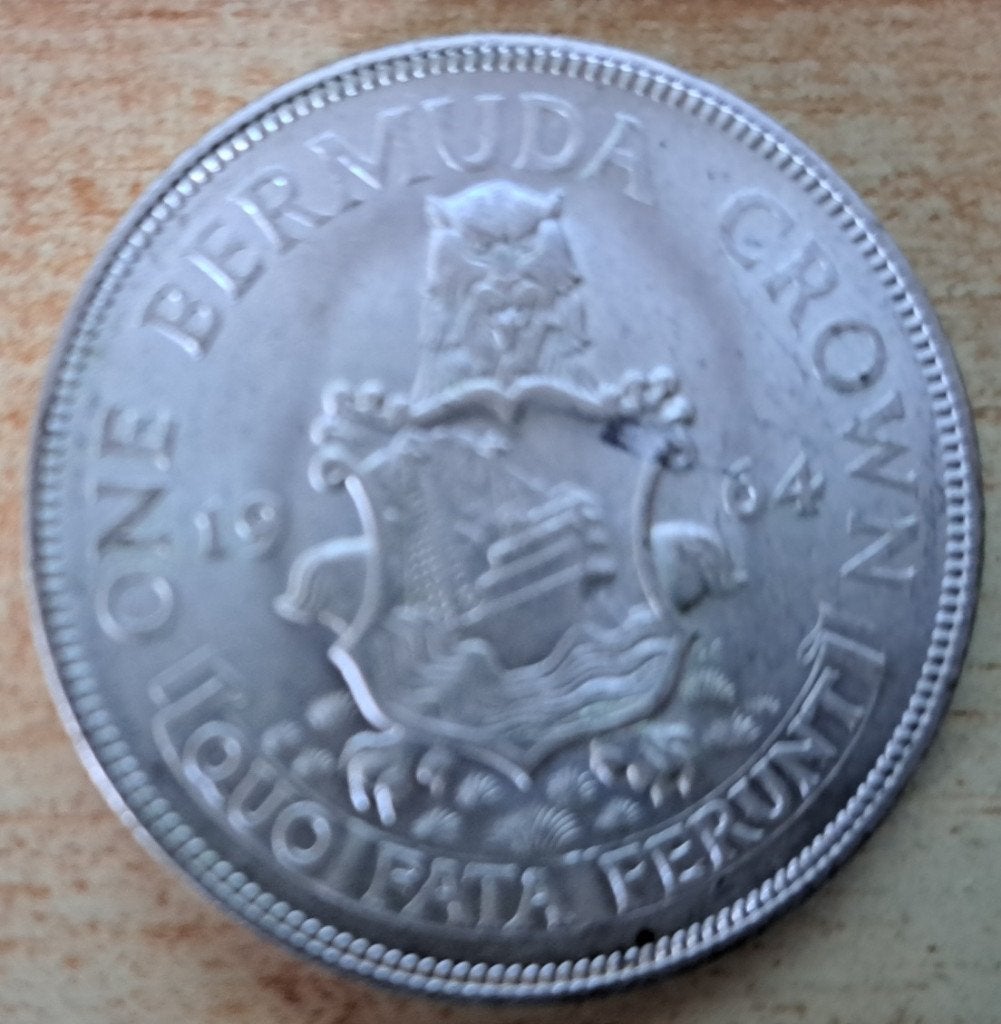 Bermuda, 1 Crown 1964 - zilver, Postzegels en Munten, Munten | Amerika, Losse munt, Noord-Amerika, Zilver, Ophalen of Verzenden