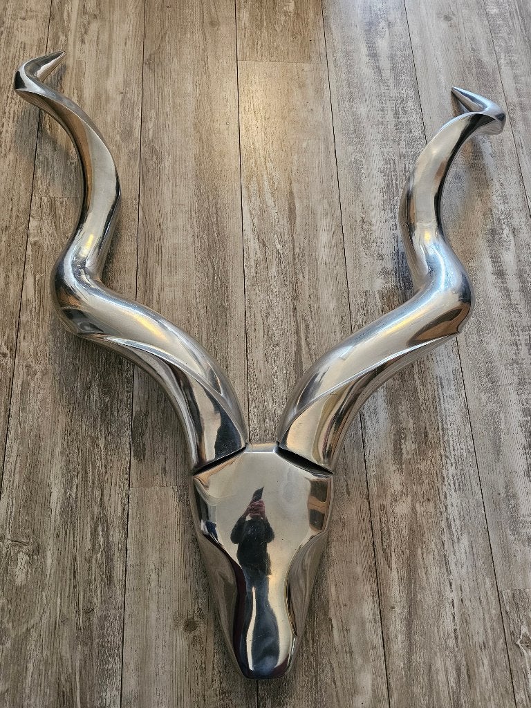 # Groot Aluminium Hertengewei Wanddecoratie - Modern, Ophalen, Gebruikt, Metaal, Decoratieobject
