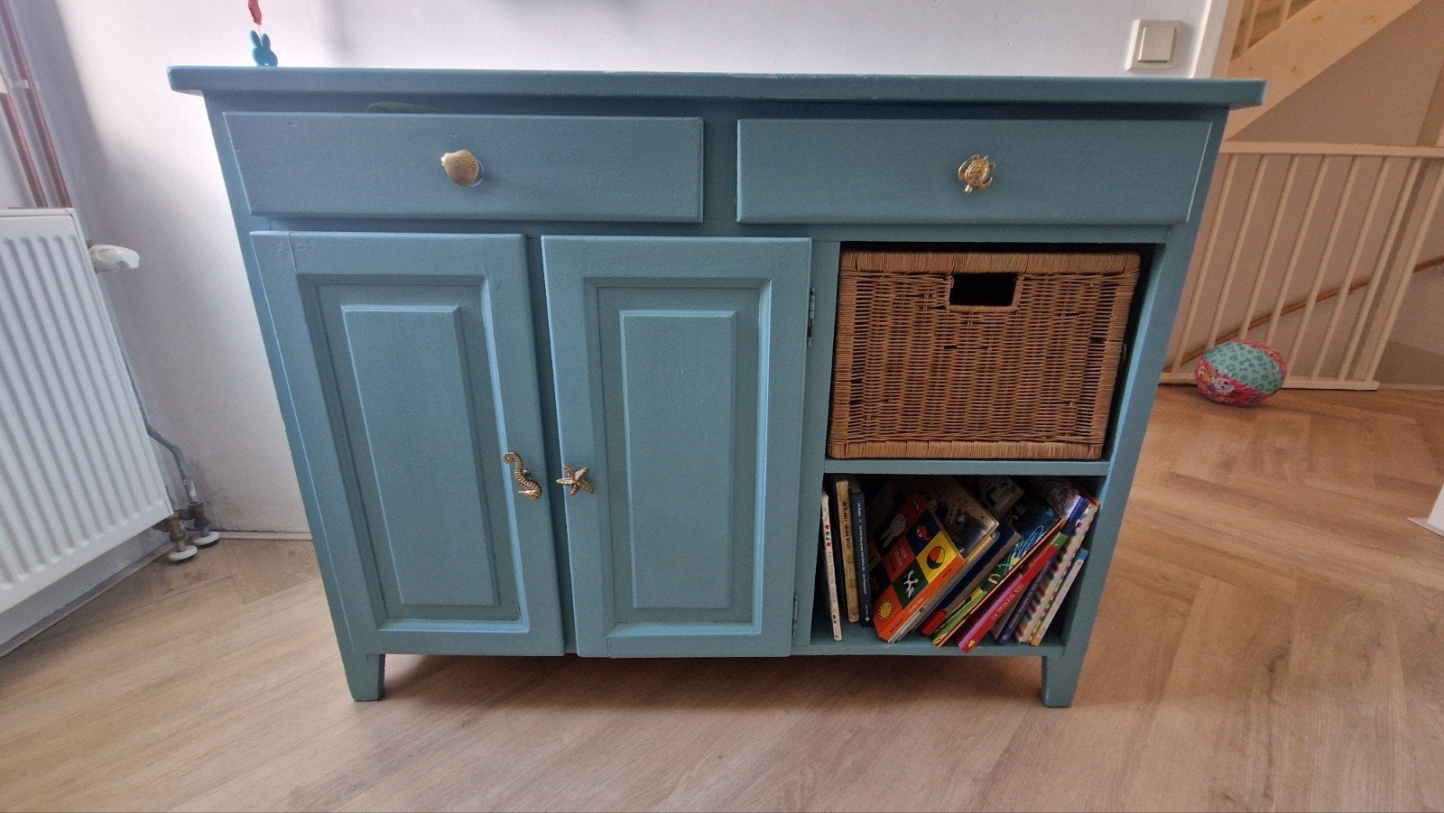 Vrolijke houten commode, Ophalen, Gebruikt, 50 tot 70 cm, 100 cm of meer