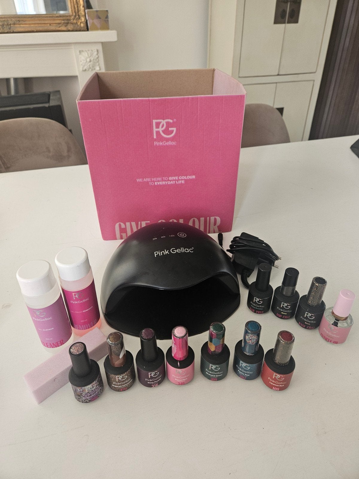 Pink Gellac Startpakket met Lamp en 7 Kleuren, Sieraden, Tassen en Uiterlijk, Ophalen of Verzenden, Zo goed als nieuw, Overige typen