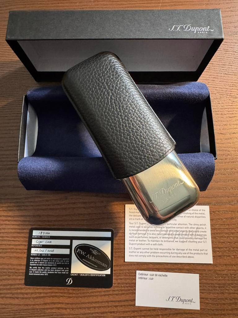 S.T. Dupont sigaar houder 2 sigaren chrome zwart, Ophalen of Verzenden, Nieuw, Overige typen