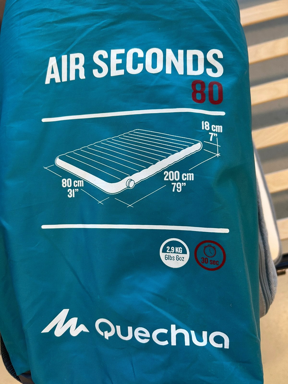 Luchtbed Quechua Air seconds 80 vaste prijs, Ophalen, 1-persoons