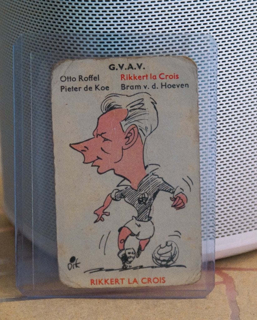 Rikkert la Croix, G.V.A.V. - DB Eredivisie kwartet 1958, Ophalen of Verzenden, Gebruikt, Overige binnenlandse clubs, Poster, Plaatje of Sticker