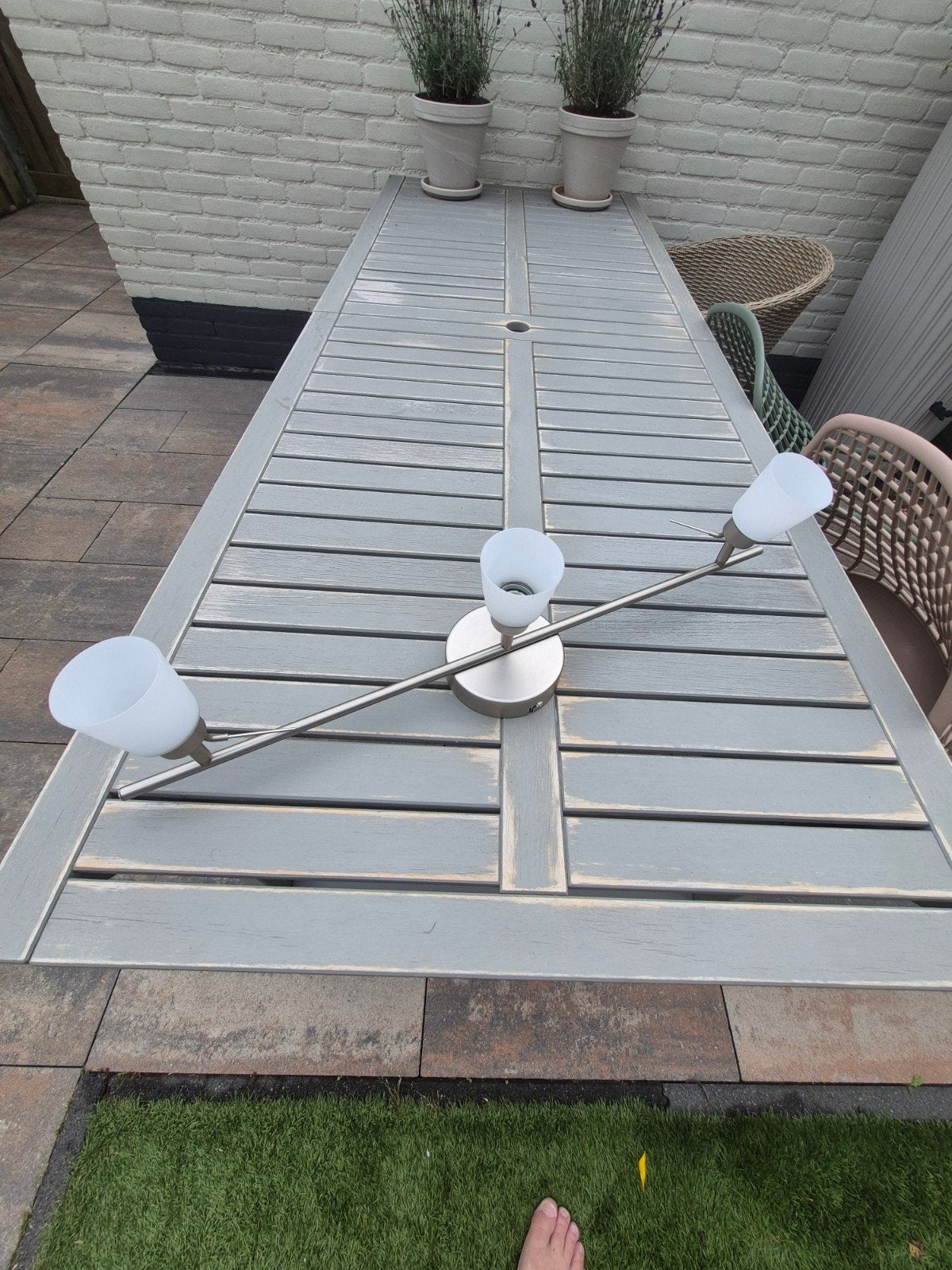 Ikea Basisk plafondspot met 3 verstelbare spots, Ophalen, Zilver, Gebruikt, Modern