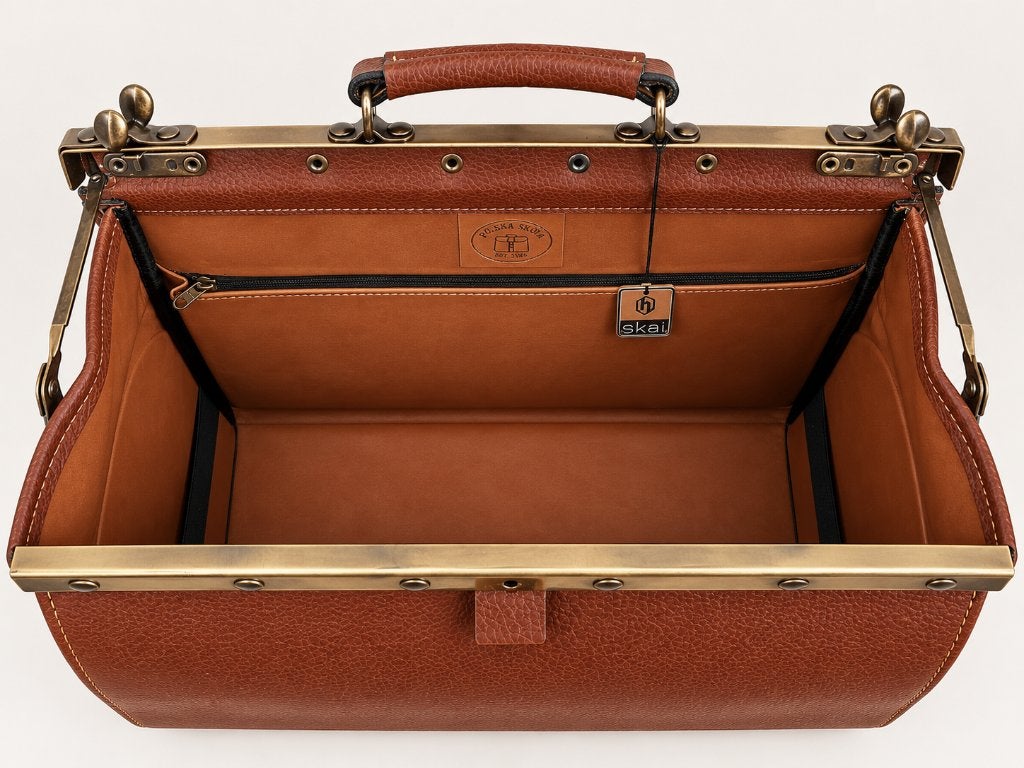 Vintage Borse Gima Dokterstas Cognac – Skai – Made in Italy, Sieraden, Tassen en Uiterlijk, 40 tot 60 cm, 30 cm of meer, Bruin