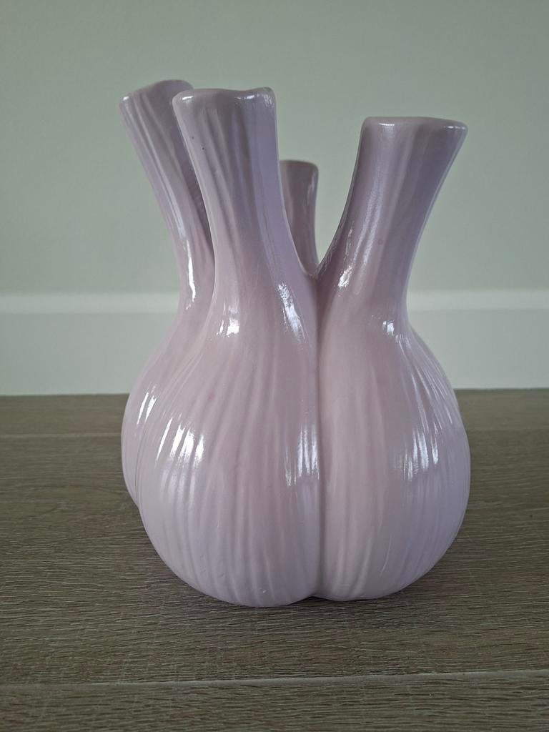 Tulpenvaas lila, Ophalen of Verzenden, Overige kleuren, Glas, Minder dan 50 cm