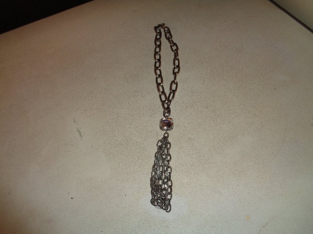 Zilverkleurige ketting met steen, Verzenden, Nieuw, Zilver, Overige materialen