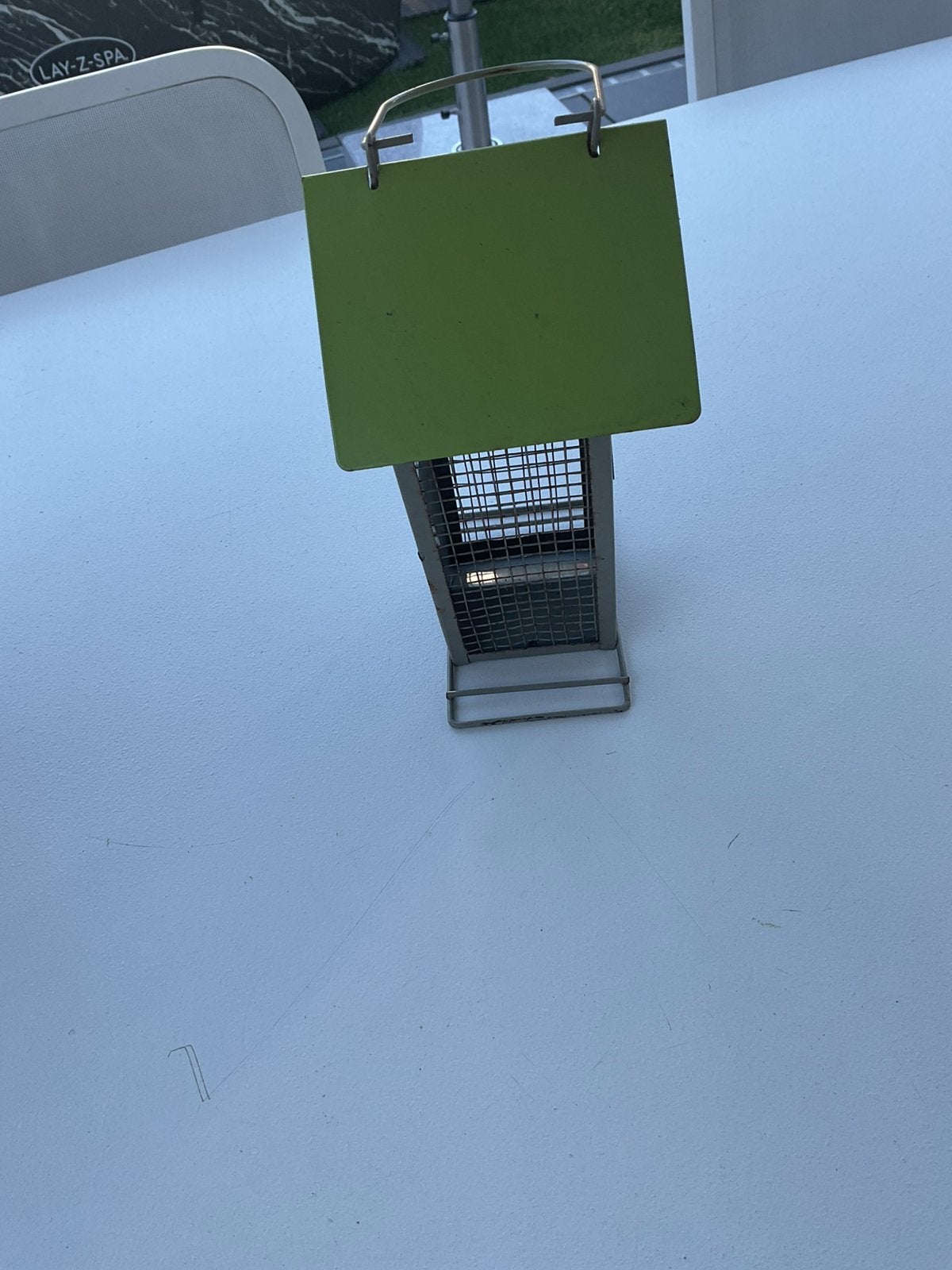 Metalen vogel voeder huisje, Tuin en Terras, Ophalen, Gebruikt