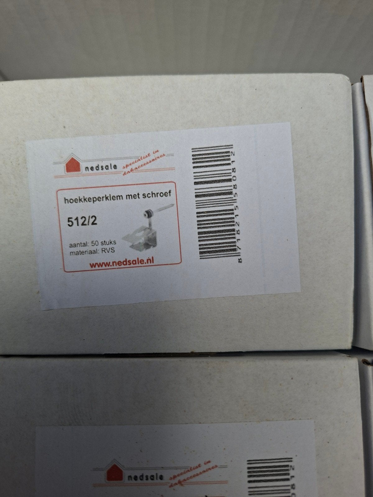 Nedsale Hoekkeperklem met schroef RVS - 50 stuks, Doe-het-zelf en Verbouw, Ophalen of Verzenden, Nieuw, Metaal, Overige typen