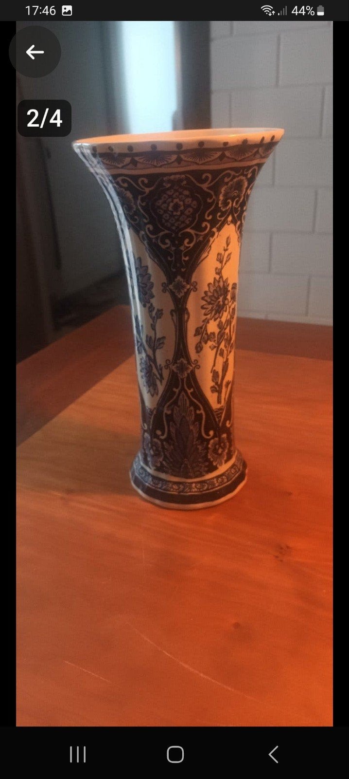 vintage Delfts blauwe trompetvaas, Ophalen of Verzenden
