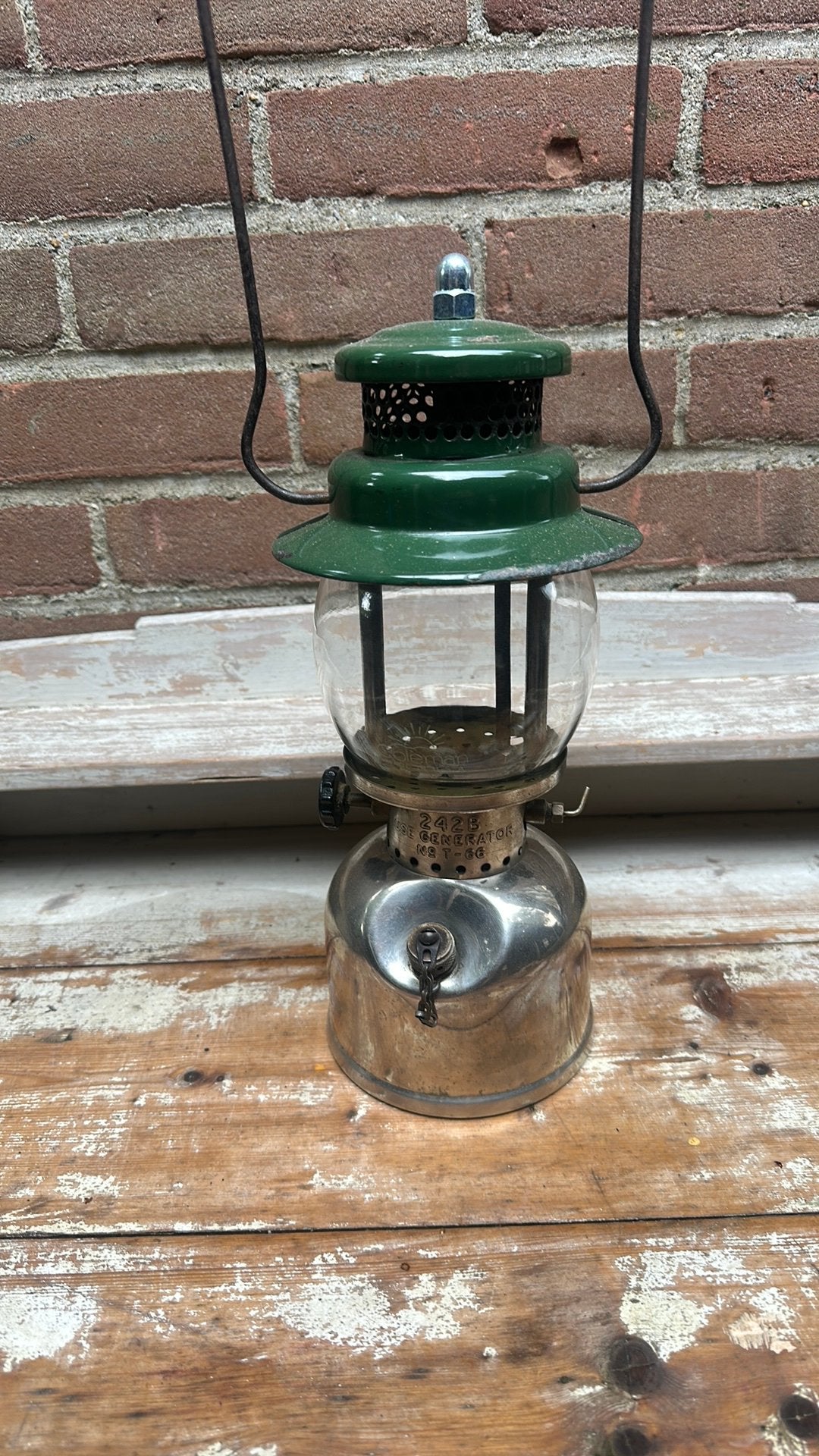 Coleman 242B druklamp benzine lamp1951 goede staat, Ophalen of Verzenden
