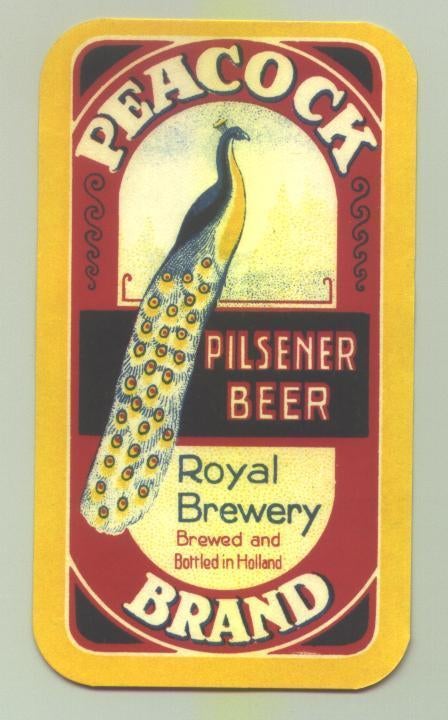 PHOENIX - bieretiket - Peacock nummer 27900, Verzamelen, Biermerken, Ophalen of Verzenden, Nieuw, Overige typen, Overige merken