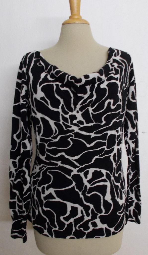 Mooie zwart/beige print top van Isabel de Pedro! 44, Verzenden, Zwart, Maat 42/44 (L), Zo goed als nieuw