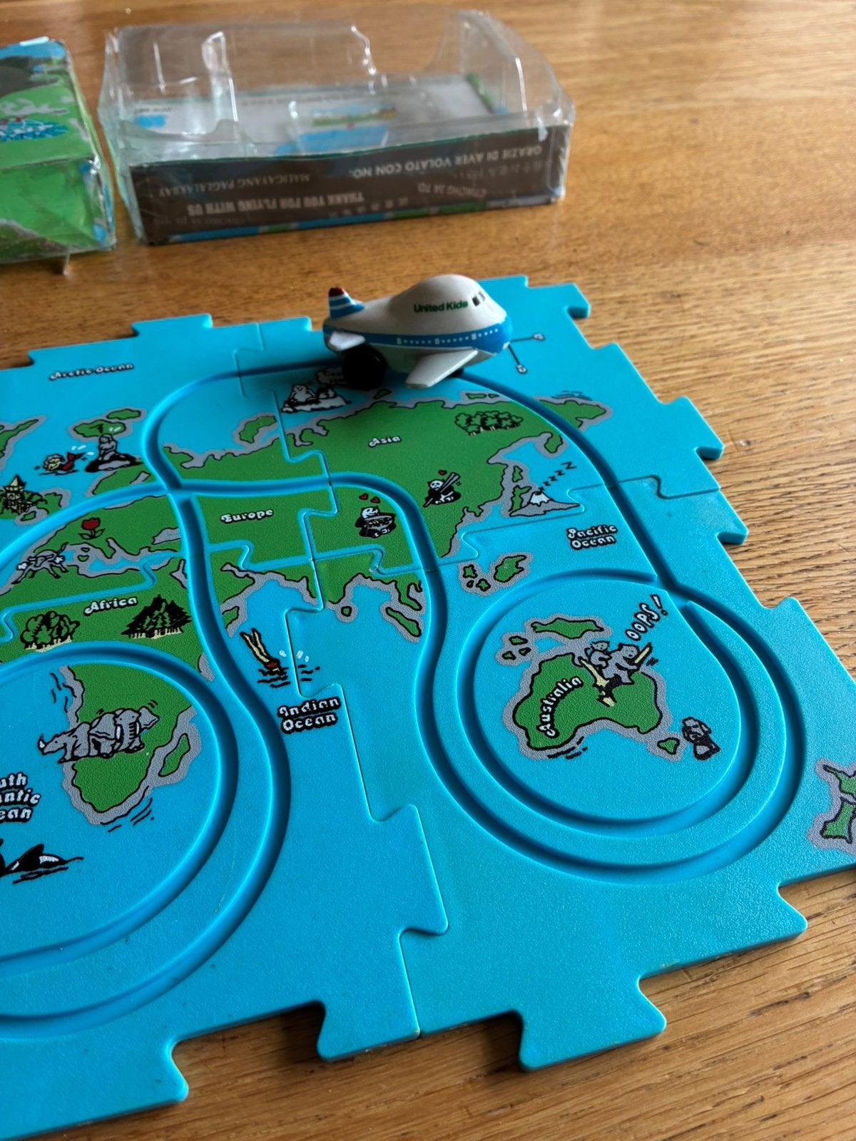 Vliegtuig baantje met opwindbaar vliegtuigje, Kinderen en Baby's, Overige merken, Gebruikt, Zelf te bouwen, Opwindmechanisme