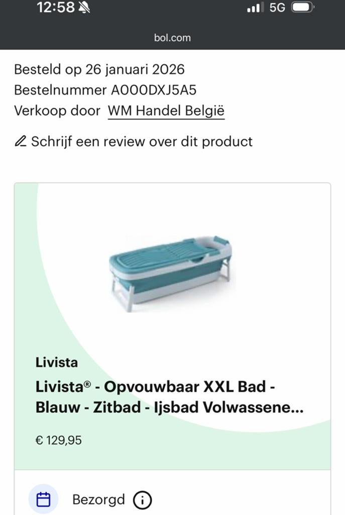 Opvouwbaar bad - Lavista - zo goed als nieuw, Huis en Inrichting, Badkamer | Badkamermeubels, Ophalen, Overige typen, 50 tot 100 cm