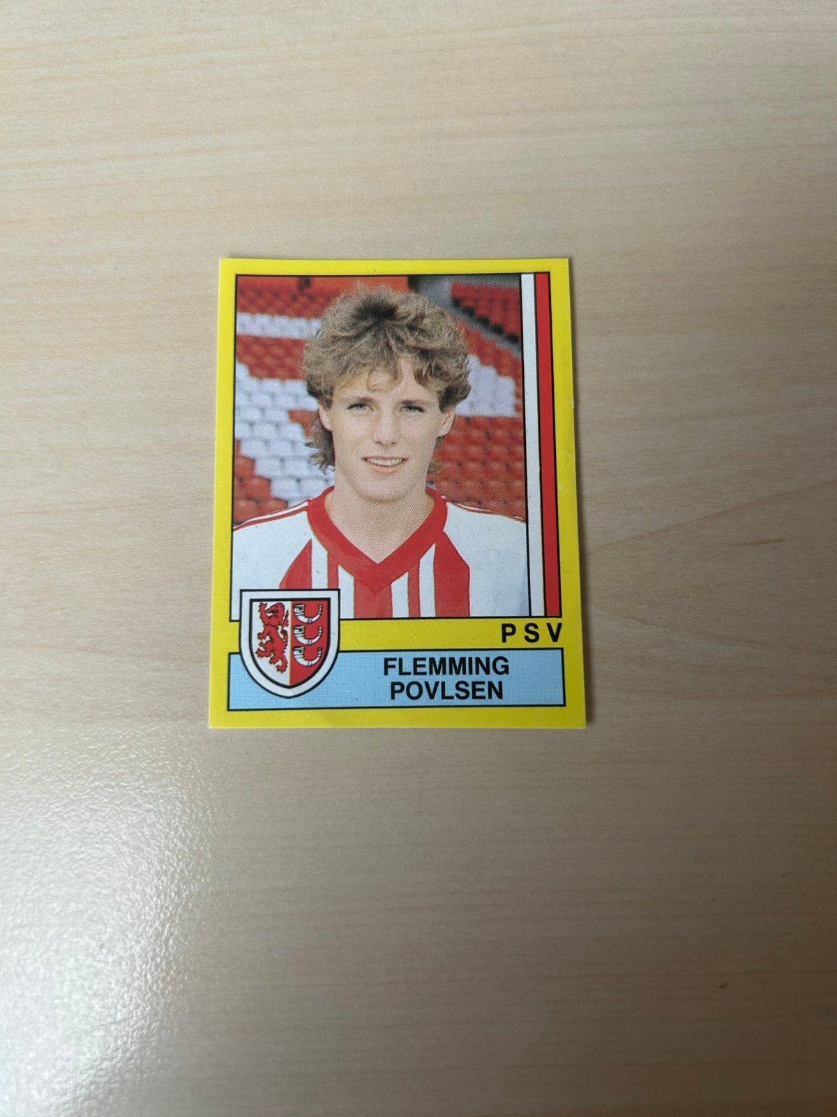 Panini Voetbal 90 Flemming Povlsen PSV Plaatje #161, Ophalen of Verzenden, Zo goed als nieuw, Sticker