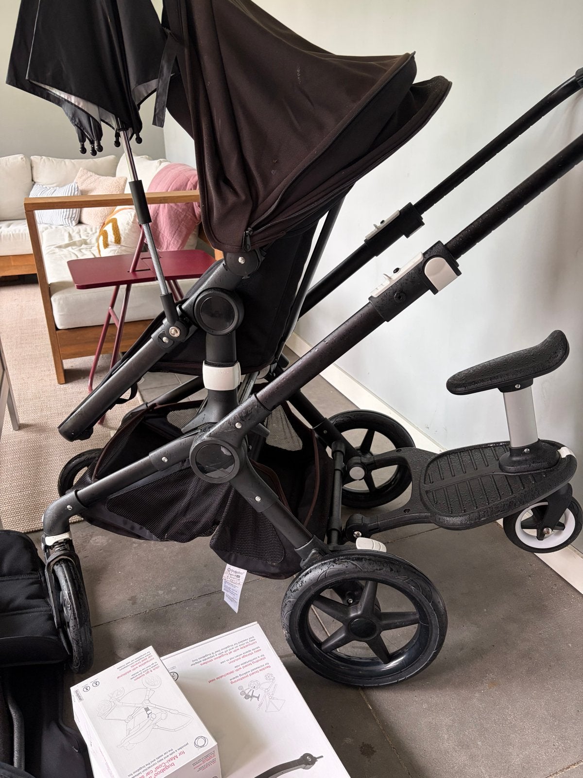 Bugaboo Fox kinderwagen met meerijdplankje, Kinderen en Baby's, Kinderwagens en Combinaties, Ophalen of Verzenden, Gebruikt, Kinderwagen