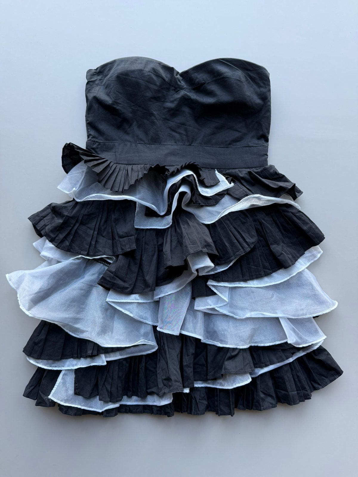 Minuet korte jurk strapless maat 36 S zwart wit feest, Zwart, Ophalen of Verzenden, Maat 36 (S), Gedragen