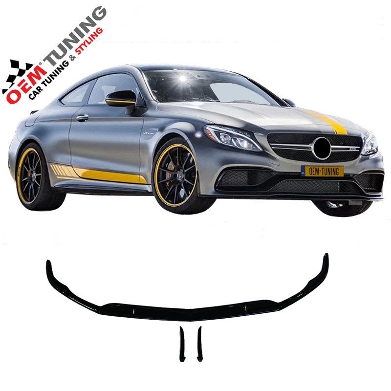 Frontspoiler Lip C‑Klasse C63 AMG 14‑23 Hoogglans Zwart, Ophalen of Verzenden
