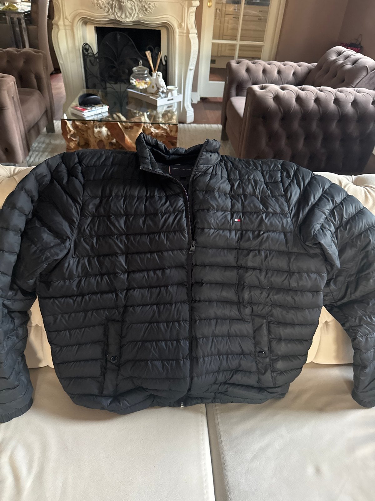 Tommy Hilfiger Zwarte Puffer Jas Maat XL, Ophalen of Verzenden, Zo goed als nieuw, Maat 56/58 (XL), Zwart