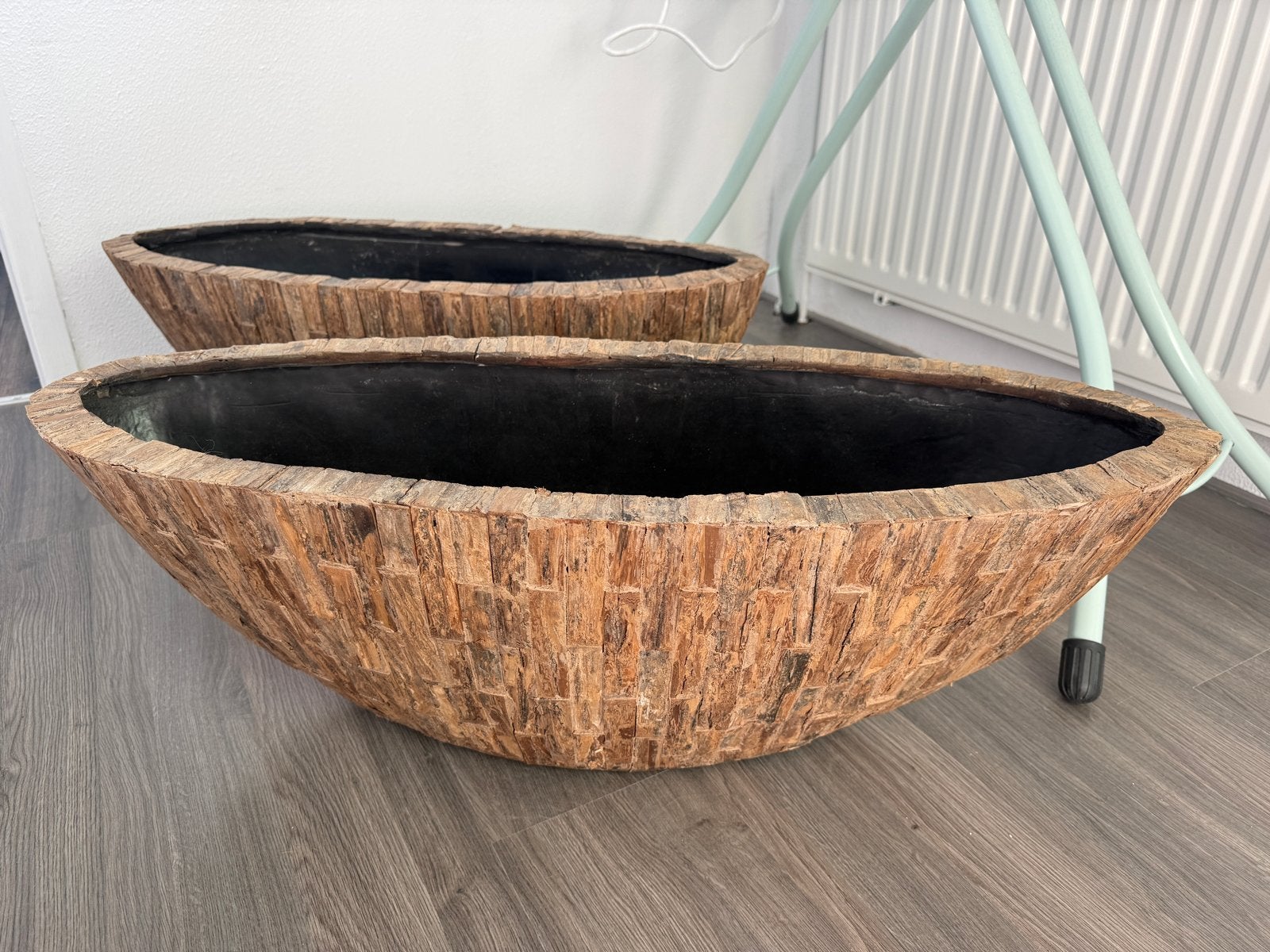 Bosco Oval Cemani Bloembakken - Set van 2, Ophalen, 100 cm of meer, Zo goed als nieuw, Binnen