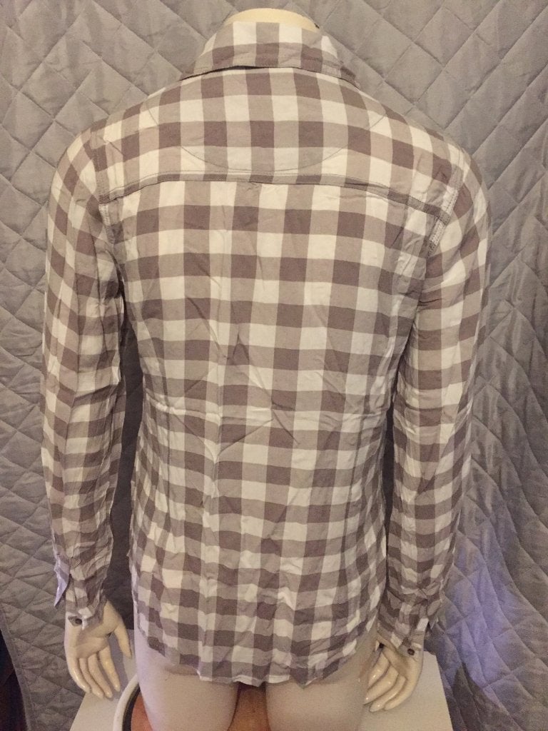 Yessica geblokte blouse maat 38 (2b28), Tweedehands verkoop, Bruin, Ophalen of Verzenden, Tweedehands verkoop