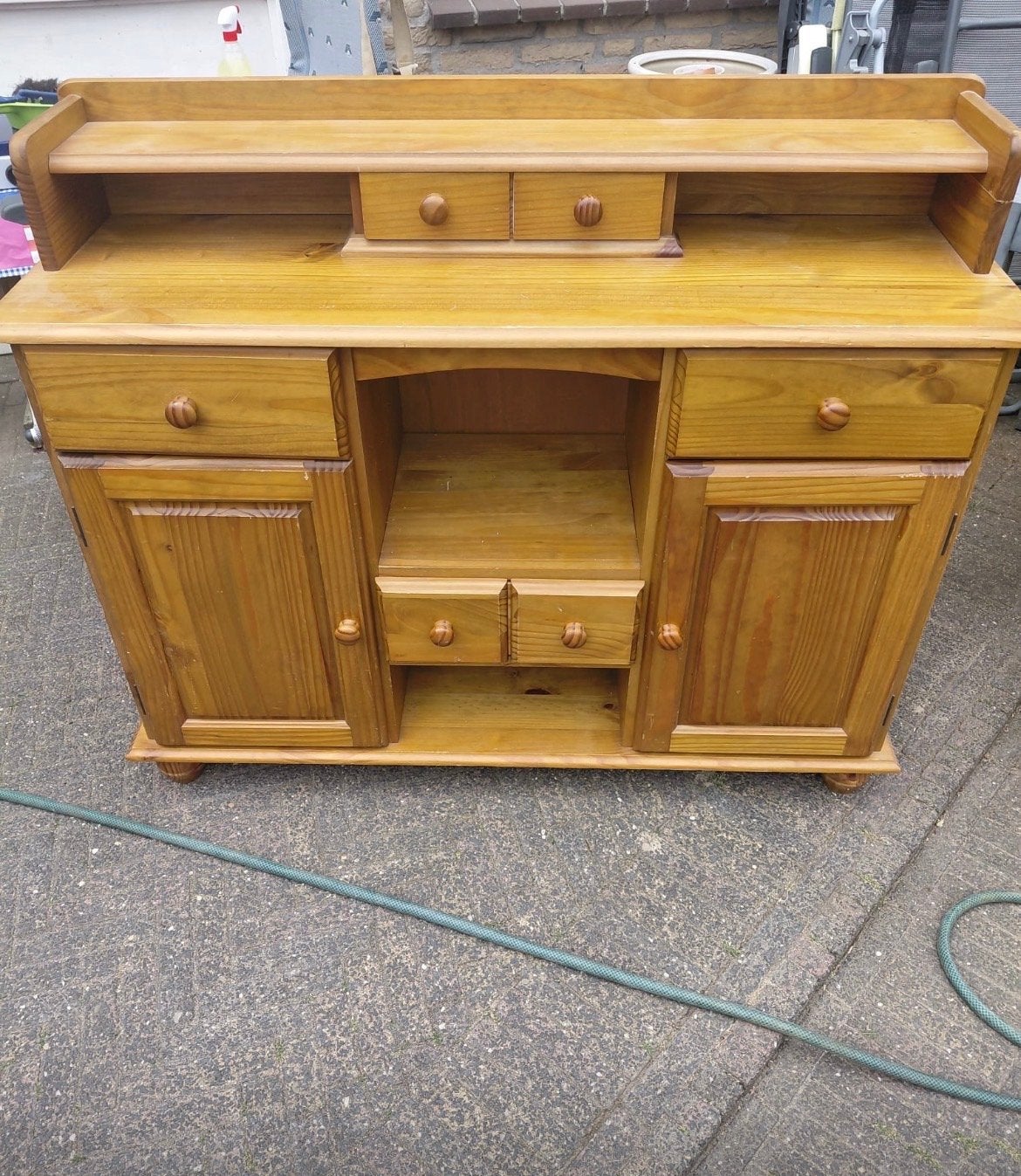 GRATIS: Massief eiken dressoir met veel opbergruimte, Ophalen, Gebruikt, 100 tot 150 cm, Eikenhout