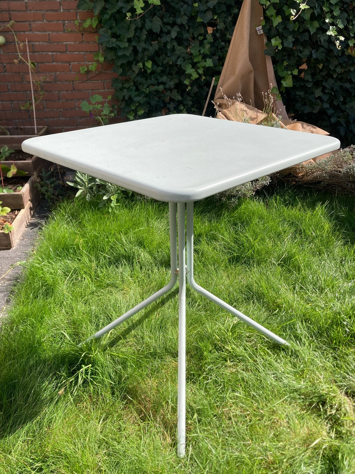 Vierkante klaptafel - Ideaal voor balkon of tuin, Ophalen, Gebruikt, Vierkant, Metaal