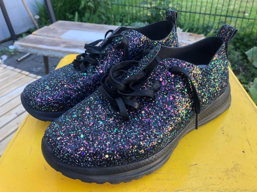 Glitter schoenen maat: 38, Ophalen of Verzenden, Gedragen, Zwart, Sneakers of Gympen