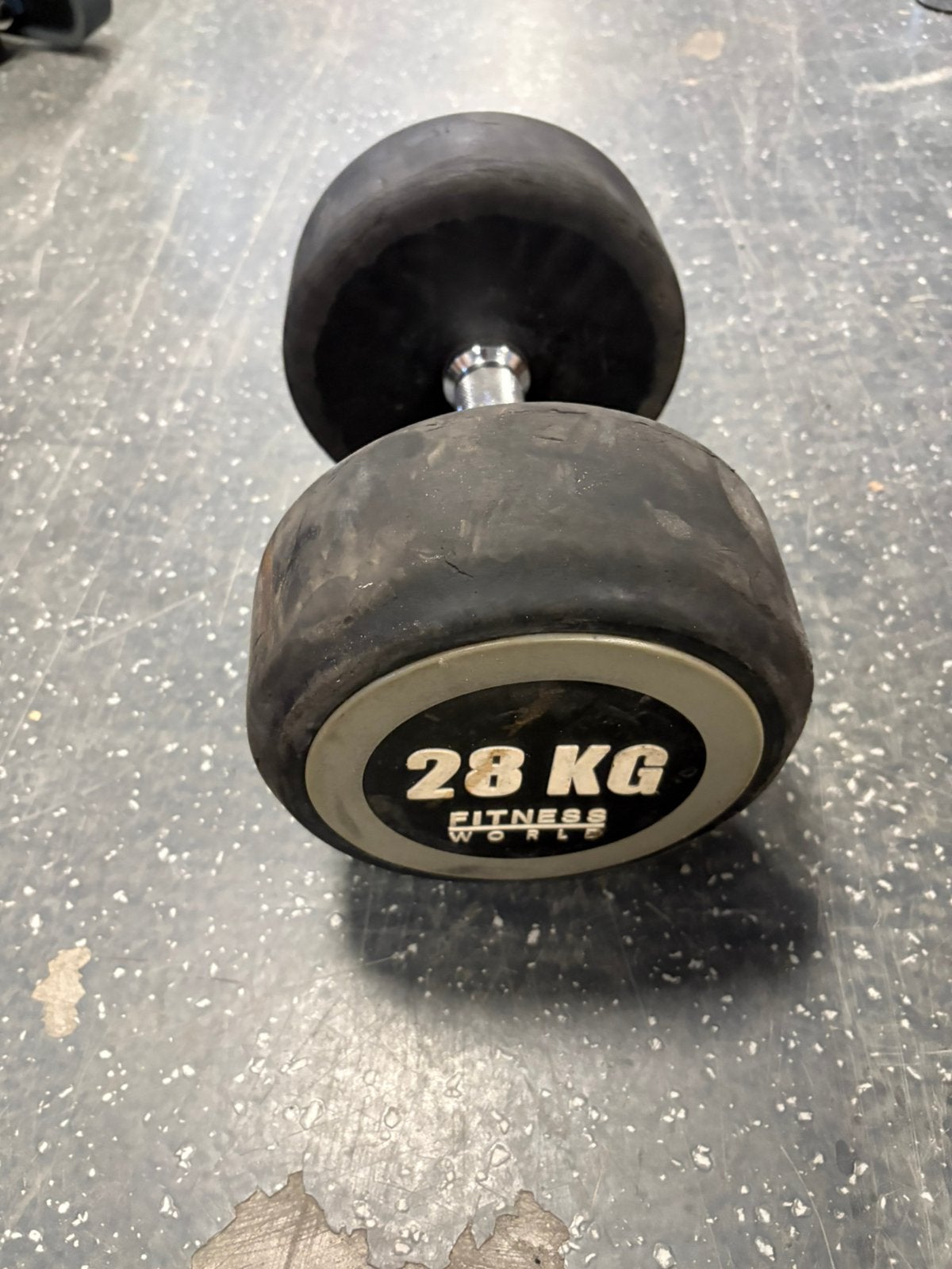 1 x 28 kg rubberen dumbell gewicht, Dumbbell, Gebruikt, Ophalen of Verzenden, Gewicht