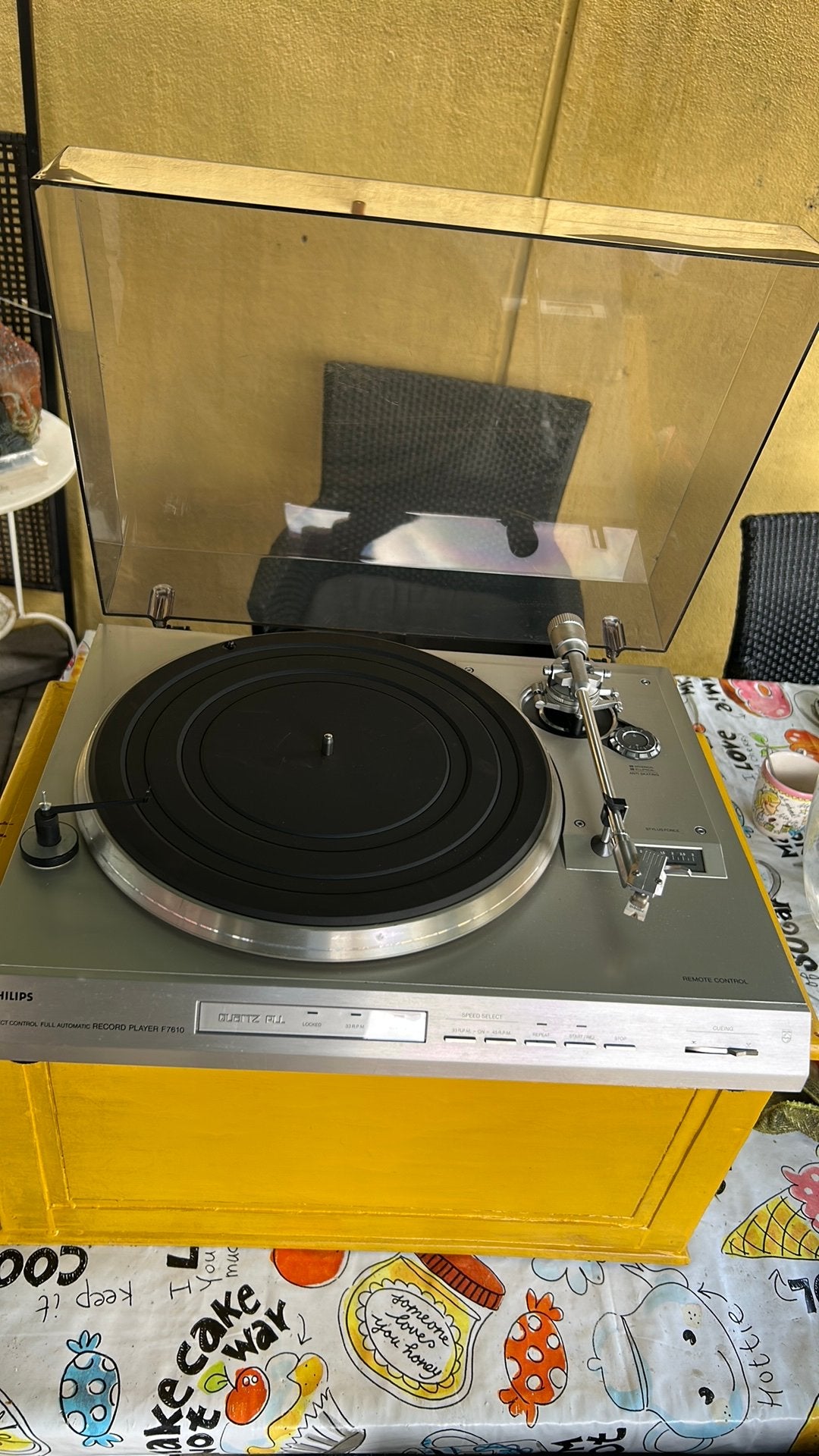 vintage Philips F7610 volautomatische platenspeler, Audio, Tv en Foto, Ophalen of Verzenden, Zo goed als nieuw, Philips