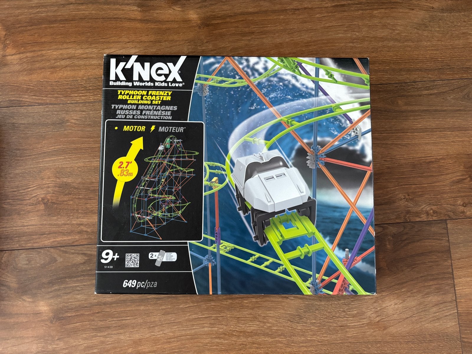 K'nex Typhoon Frenzy Achtbaan Bouwset - 649 onderdelen, Ophalen of Verzenden, Zo goed als nieuw, K'nex