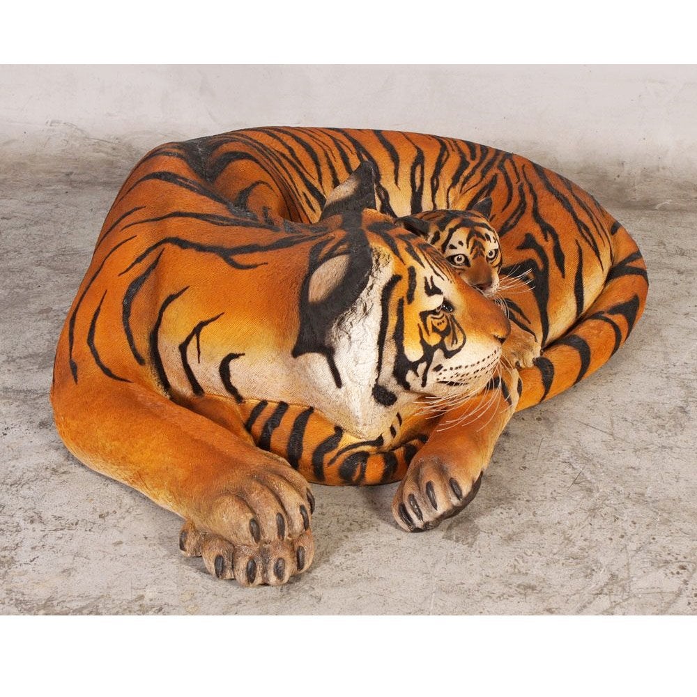 Tijgerin met Welp beeld– Tijger Lengte 126 cm, Ophalen, Nieuw, Overige typen