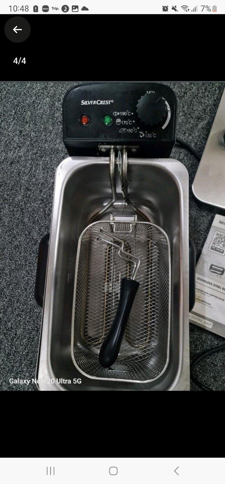 SilverCrest RVS Friteuse - Zo goed als nieuw, 2 tot 3 liter, Ophalen of Verzenden, Zo goed als nieuw, Uitneembare binnenpan